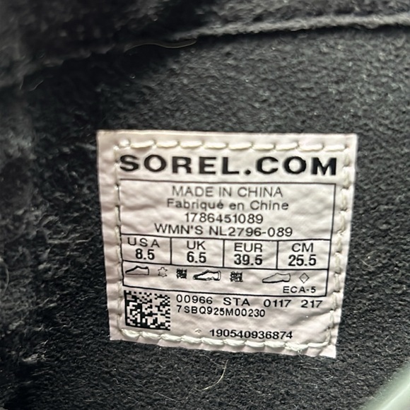 SOREL PDX GRAY LEATHER CANVAS LUG SOLE HIDDEN WEDGE HEEL LACE UP BOOT SIZE 8.5 - Picture 10 of 10